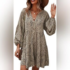 Stylish Beige Polka Dot Dress BRAND NEW boho